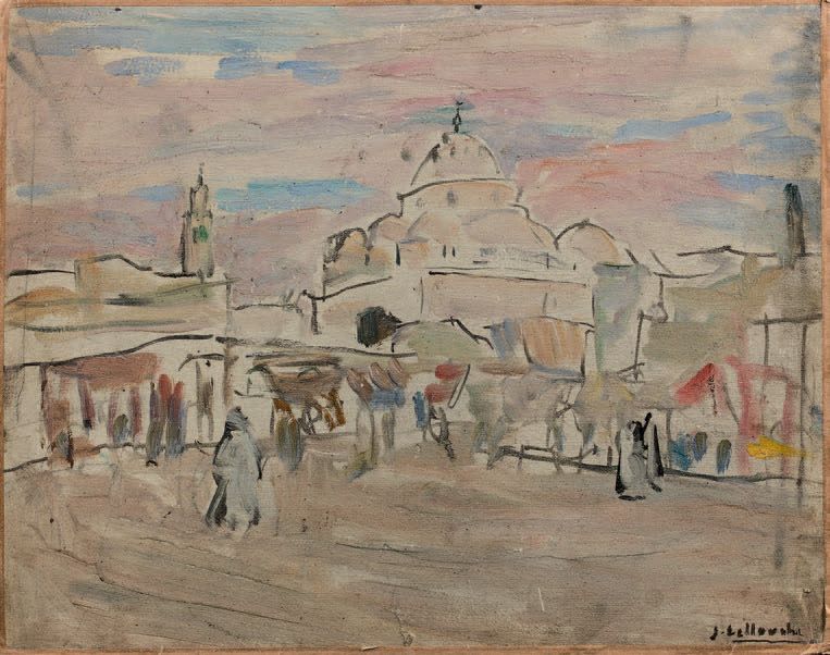 Atelier JULES LELLOUCHE (1903-1963) TUNIS, SIDI-MAHREZ. Circa 1928.
Huile sur ca&hellip;