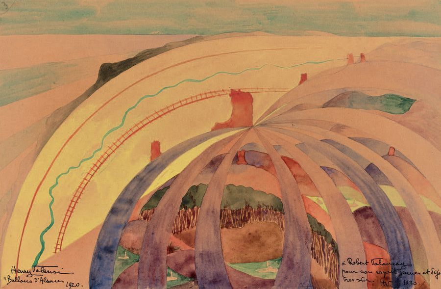 Henry VALENSI (1883-1960) BALLONS D'ALSACE, 1920.
Aquarelle, signée en bas à gau&hellip;