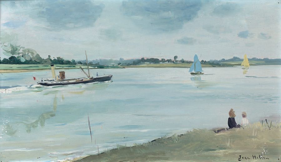 Jean HELLEU (1894-1985) L'ESTUAIRE.
Huile sur panneau, signée en bas à droite.
2&hellip;