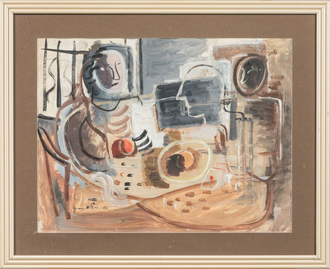 Null VILLERI Jean (1896-1982). "Repas cubisant" 

Huile sur panneau signée en ba&hellip;