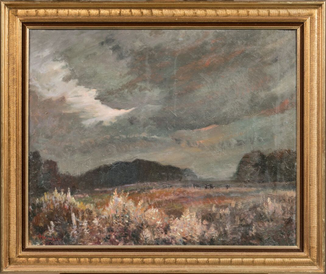Null MALET Albert (1912-1986). "Ciel d'orage" 

Huile sur toile signée en bas à &hellip;