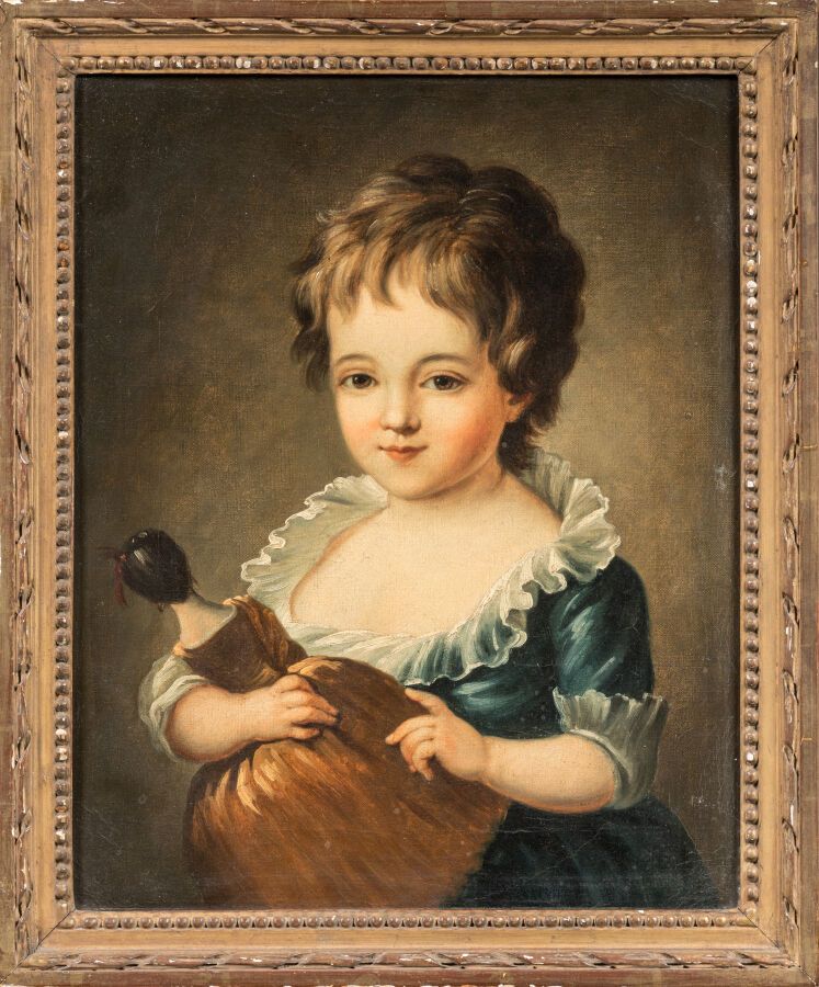 Null DROUAIS François-Hubert (1725-1775) d'après - "Portrait d'enfant à la poupé&hellip;