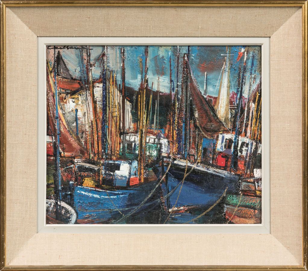 Null CAILLEAUX Rodolphe (1904-1982). "Bateaux au port de Saint Jean de Luz"-

Hu&hellip;