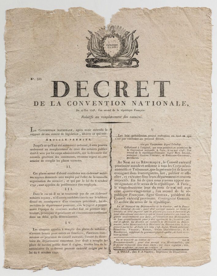 Null Politics - Closet. Decree of the National Convention concerning the replace&hellip;