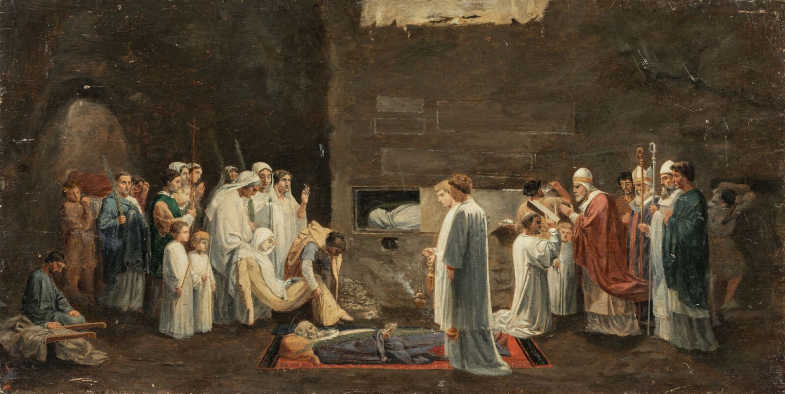 Null LENEPVEU Jules-Eugène (1819-1898), attribuito a "Les martyres aux catacombe&hellip;
