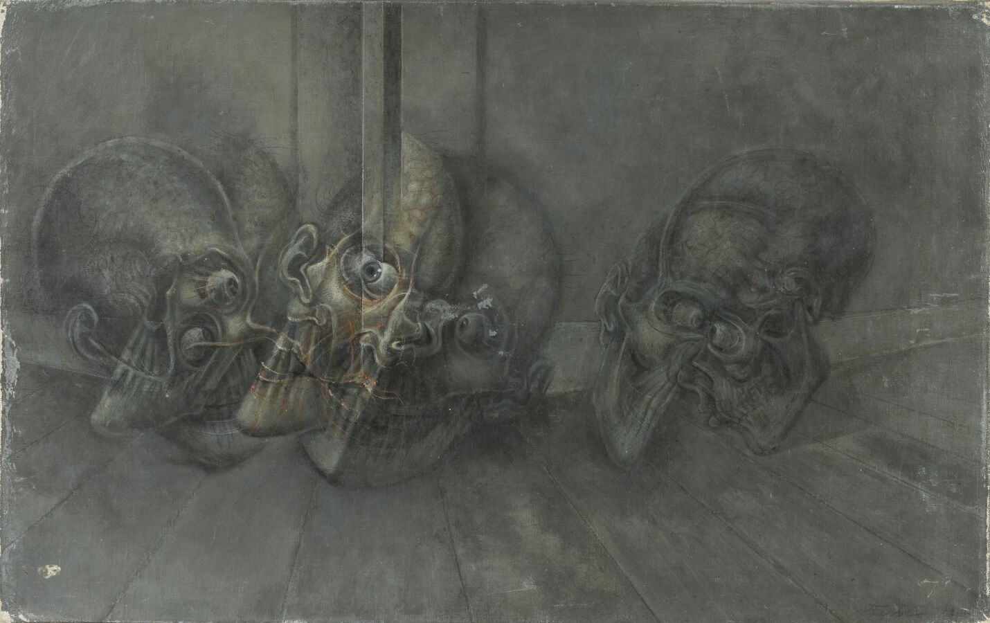 Null ARSIC Prvoslav (1932-)."骷髅》。1970.布面油画，右下方有铅笔签名和年代。
尺寸：34 x 54.5 厘米。
有一些零星的小&hellip;