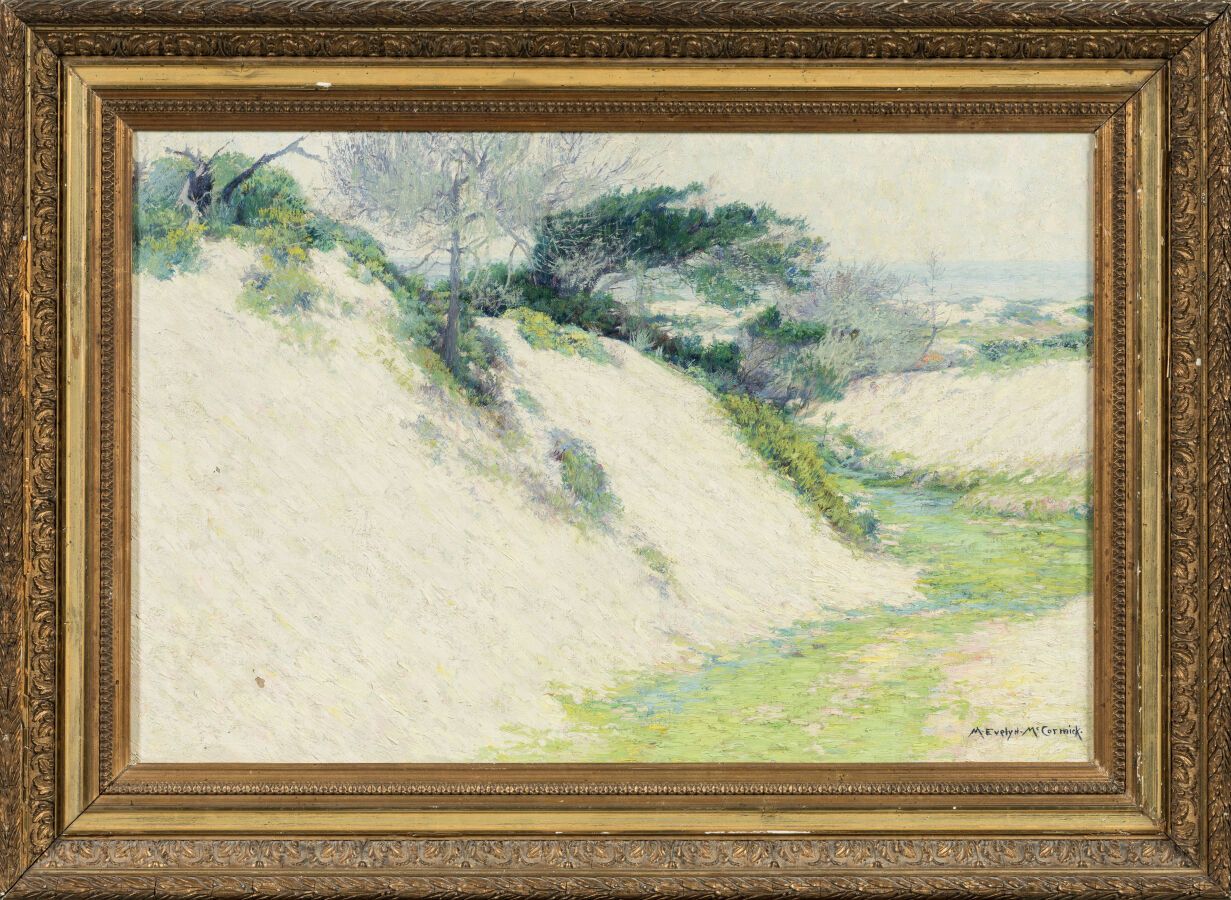 Null MC CORMICK Evelyn (1862-1948)。"假定的美国风景》。布面油画，右下方有签名。
尺寸：51 x 76 厘米。 
略有缺失。 &hellip;