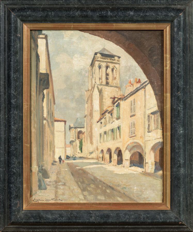 Null 科伊洛德-克里斯蒂安（1904-1964 年）。"Rue à la Rochelle"（可能是 Pernelle 街）。布面油画，左下方有签名。 
尺&hellip;