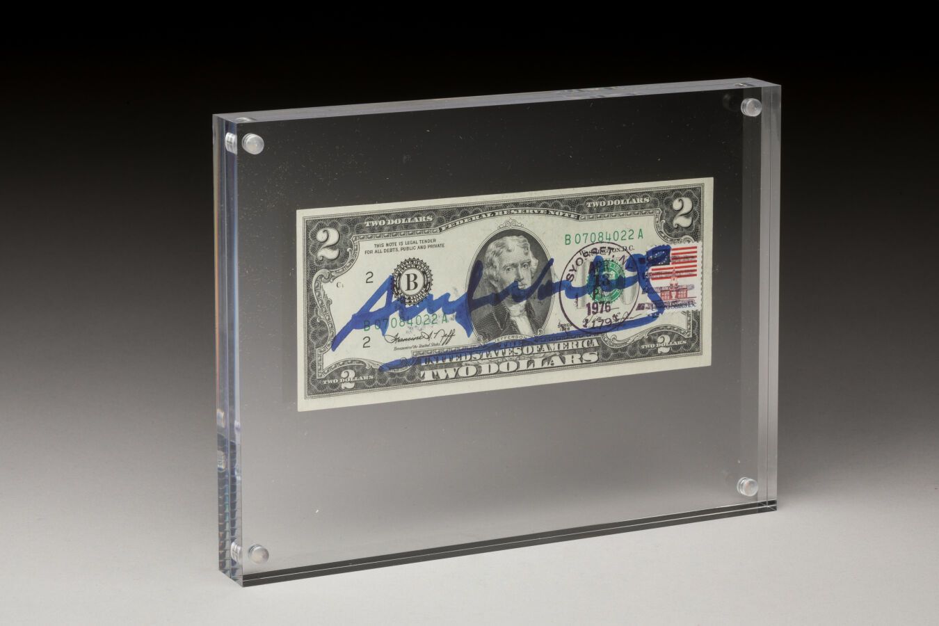Null WARHOL Andy (1928-1987). Banconota da 2 dollari con l'effigie di Thomas Jef&hellip;