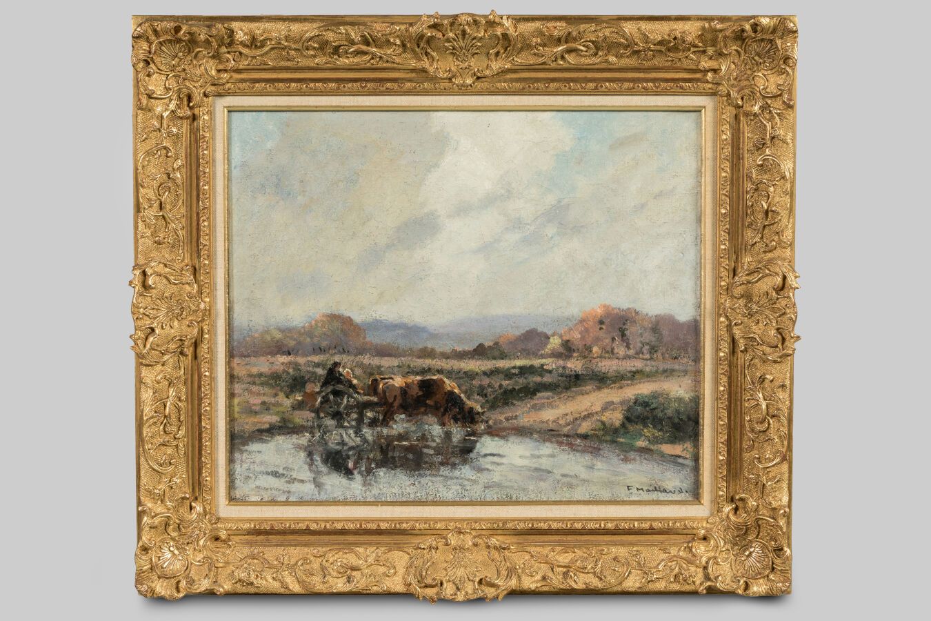 Null 麦洛德-费尔南（1862-1948 年）。牛 布面油画，右下方有签名。 
尺寸：47.5 x 56 厘米。
已装裱。 

从 1895 年到 1902&hellip;