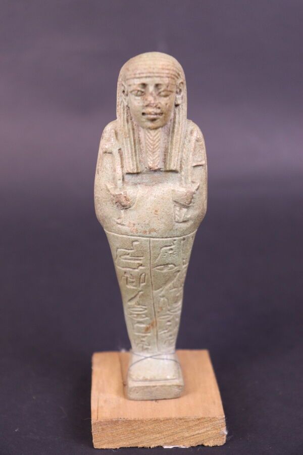 Null Egypte Statuette ouchebti en faïence siliceuse, basse époque Pharaon avec s&hellip;