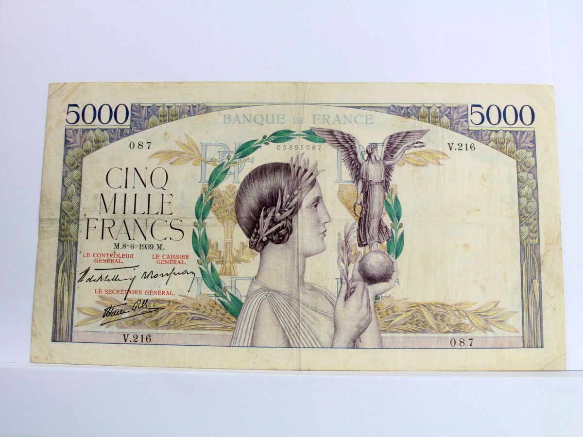 Null BILLET - 5000 Francs VICTOIRE Impression à plat - F.46-07 du 08.06.1939 - Q&hellip;