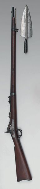 Null Springfield model 1873 (Trapdoor) rifle, centerfire, outside hammer, breech&hellip;