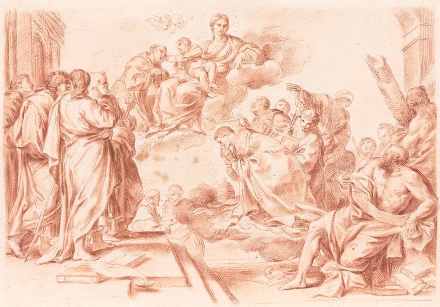Attribué à Ciro FERRI (1634-1689) 
Allegory of the Blood Church
.
22.5 x 32 cm