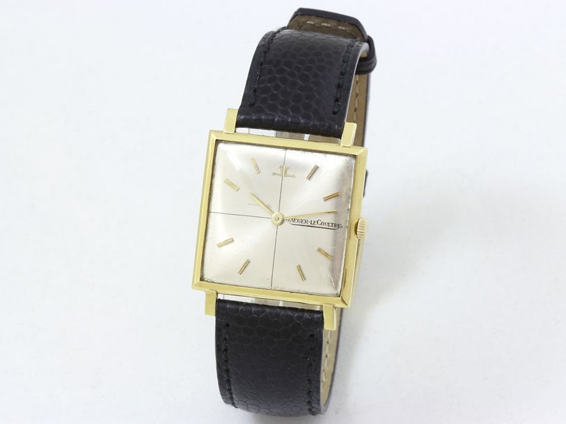 Null JAEGER LECOULTRE. Men's wristwatch in 750-thousandths gold, square shape, d&hellip;