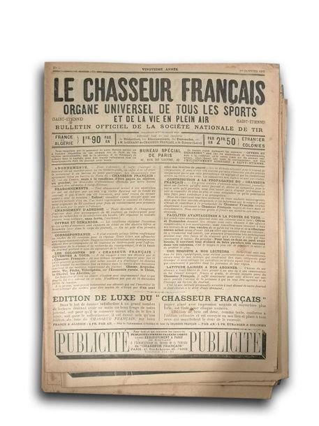 Null LE CHASSEUR FRANCAIS (1885 à nos jours) A changé de format à quatre reprise&hellip;