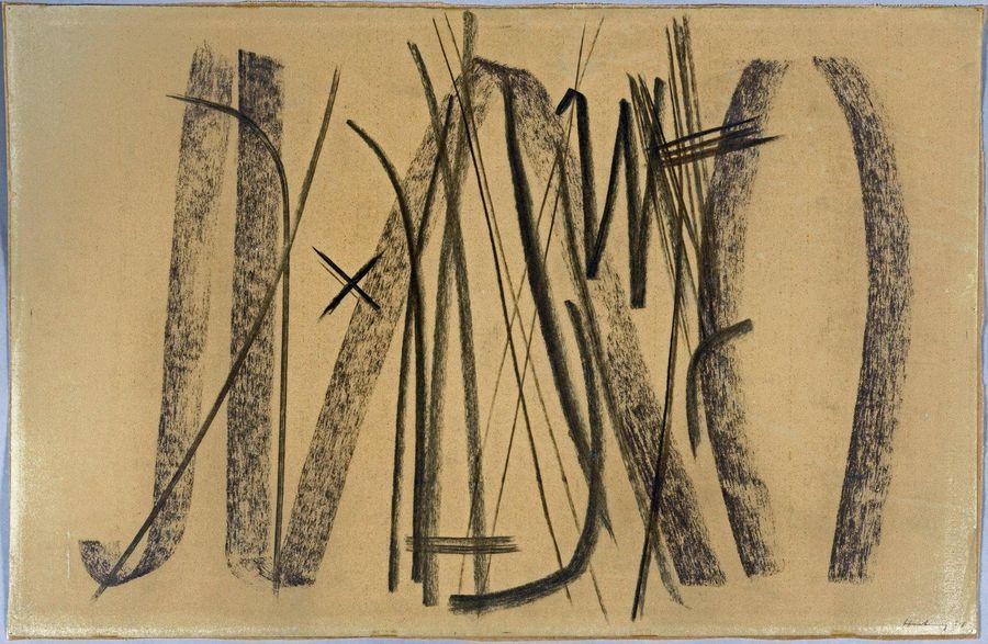 Hans HARTUNG (1904-1989) 
Sans titre, 1951
Pastel et fusain sur papier vernissé,&hellip;