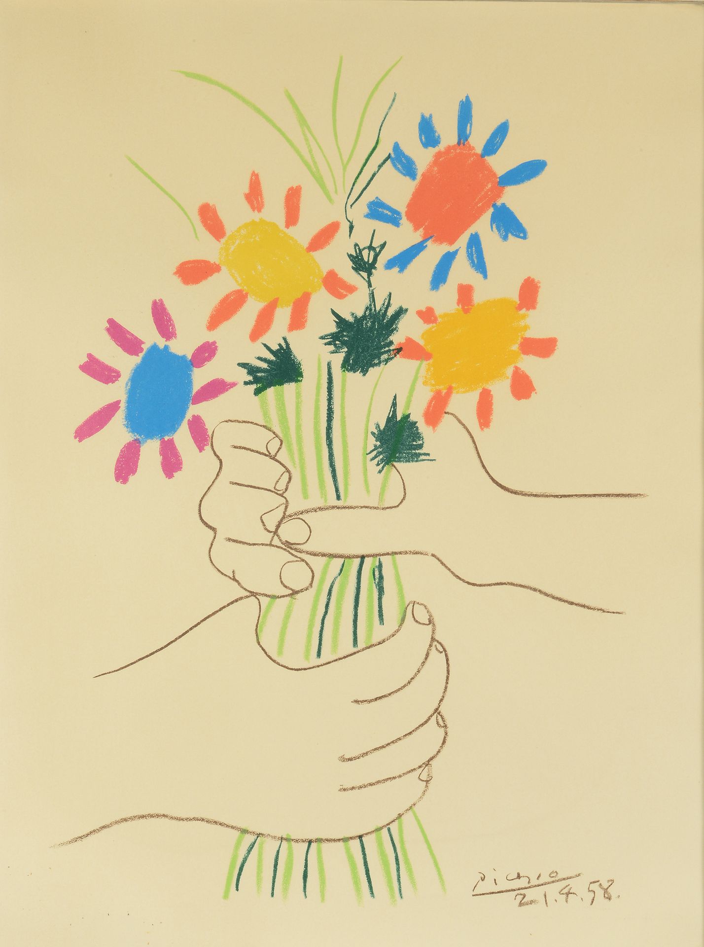 Null Pablo PICASSO (1881-1973) d'après

Mains et bouquet, 21-4-58

Lithographie &hellip;