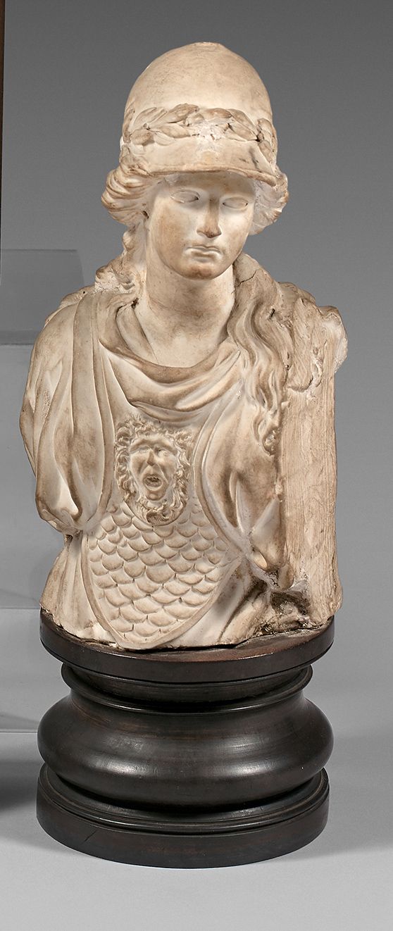 Null Porzellanbüste des 18. Jahrhunderts
Darstellung der Athena, Gipsverfestigun&hellip;
