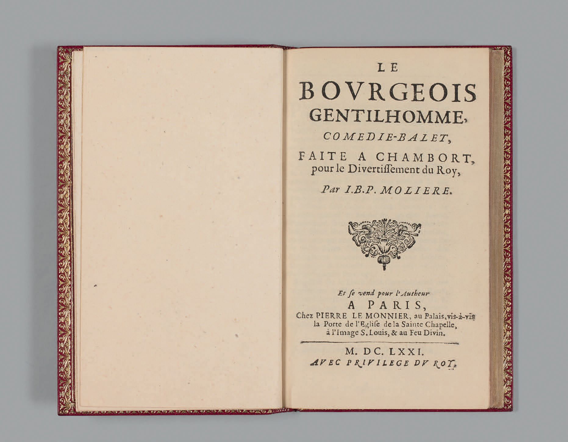 MOLIERE. Le Bourgeois gentilhomme, comedie-balet, faite a Chambort pour le diver&hellip;