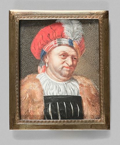 Frans van MIERIS (Leyde, 1635-1681), d'après 
Autoportrait au turban et à la rob&hellip;