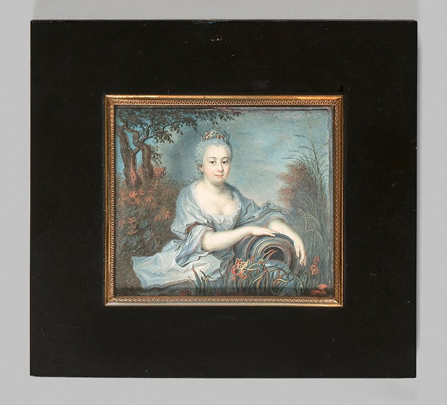 Jean Daniel WELPER (Strasbourg, 1730- Paris, 1789), école de 
一个女人作为特提斯的肖像。
纸上绘制&hellip;