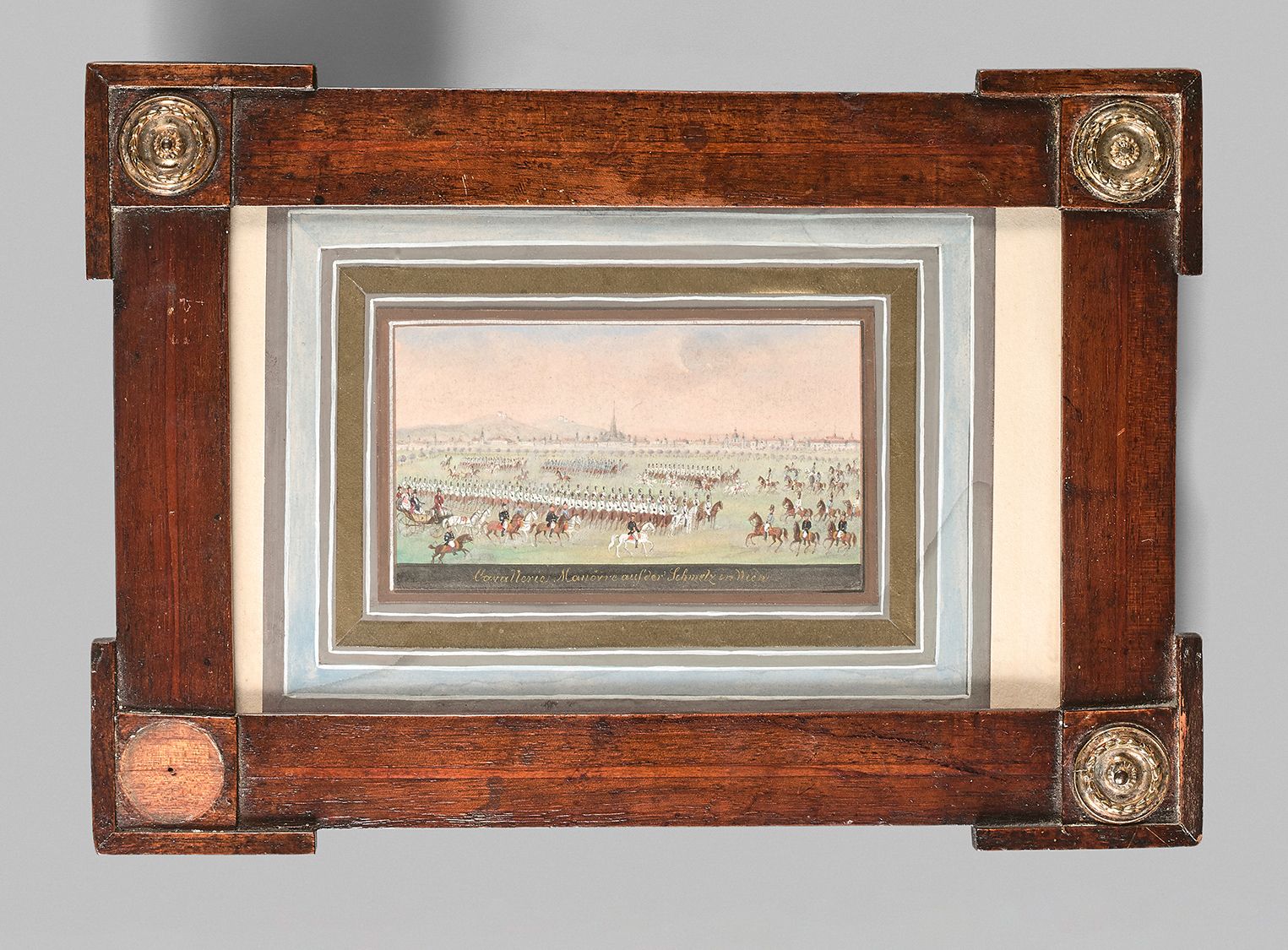 Balthasar Wigand (1770-1846) 
Manœuvre de cavalerie à Vienne.
Miniature rectangu&hellip;