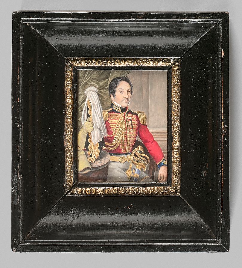 École ANGLAISE de la première moitié du XIXe siècle 
Portrait of an officer.
Rec&hellip;