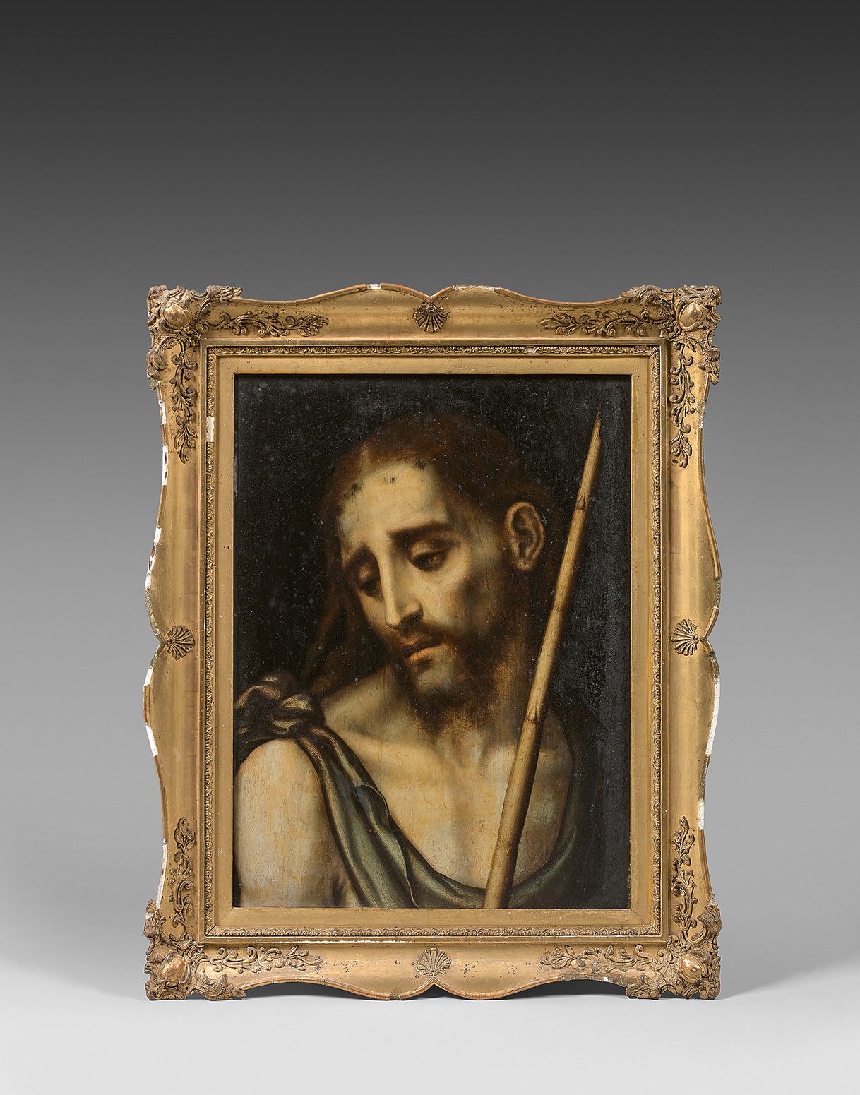 Luis de MORALES (Badajos 1509-1586) Le Christ au roseau
Panneau parqueté.
Restau&hellip;