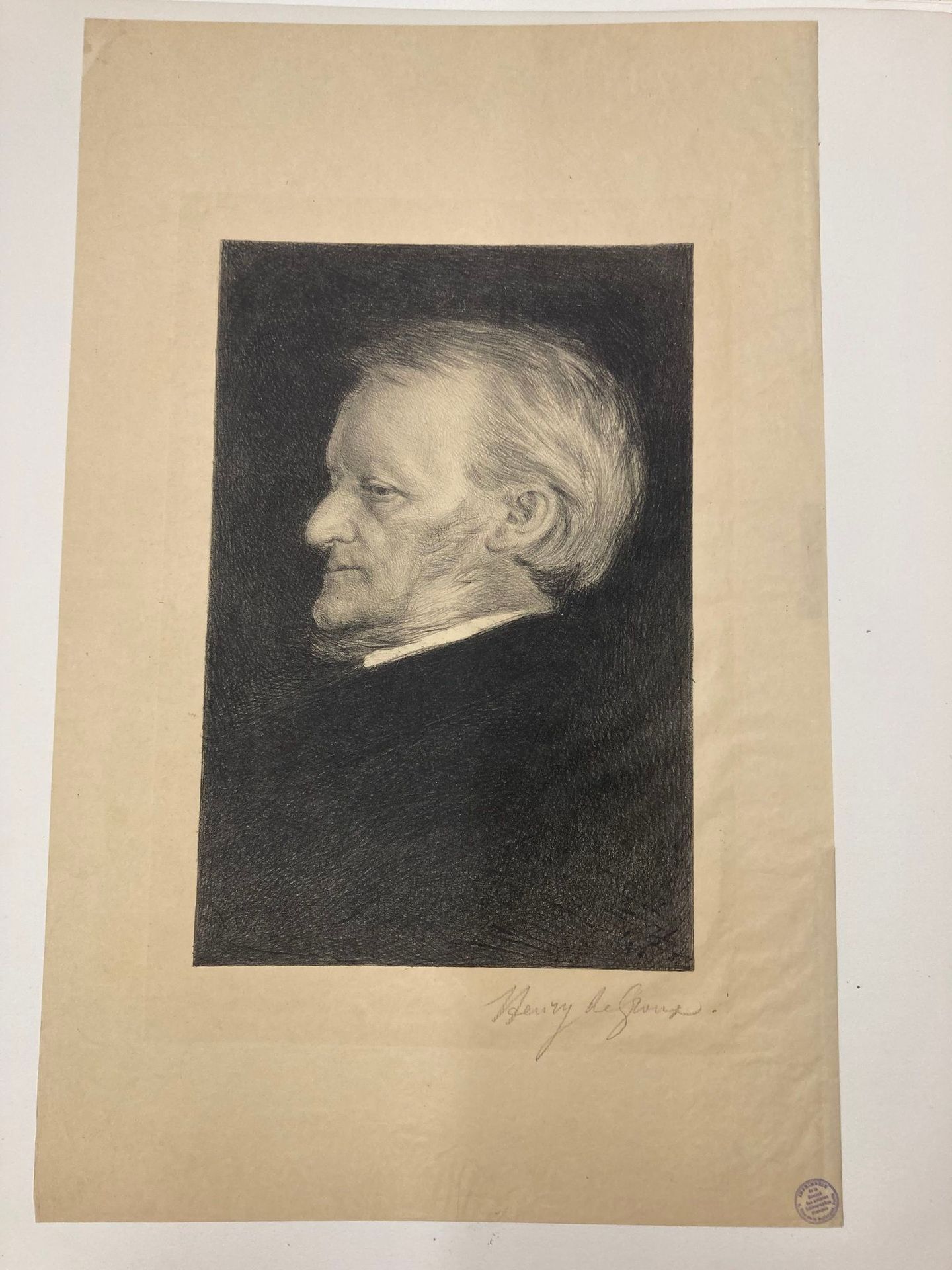 Henry de GROUX (1866-1930) 理查德-瓦格纳
两幅不同的印刷品。石版画右下方有签名。良好的利润率。附：瓦格纳的肖像，由埃古斯基萨绘制和雕&hellip;