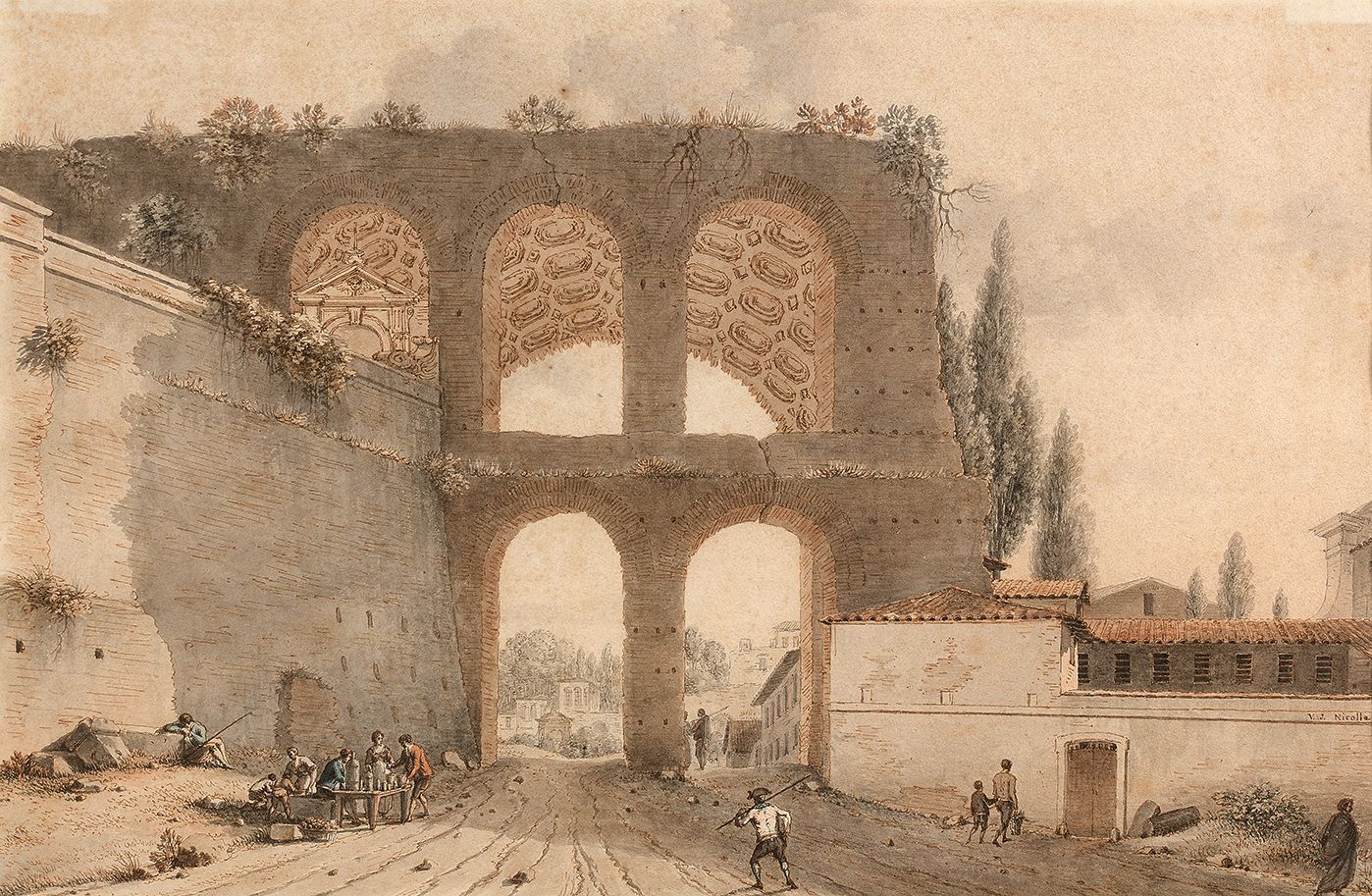 VICTOR JEAN NICOLLE (PARIS 1754-1826) El Templo de la Concordia en Roma
La Basíl&hellip;