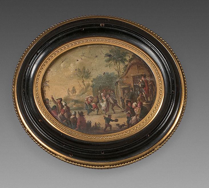 Van BLARENBERGHE (actif à la fin du XVIIIe siècle) Fête villageoise avec saltimb&hellip;