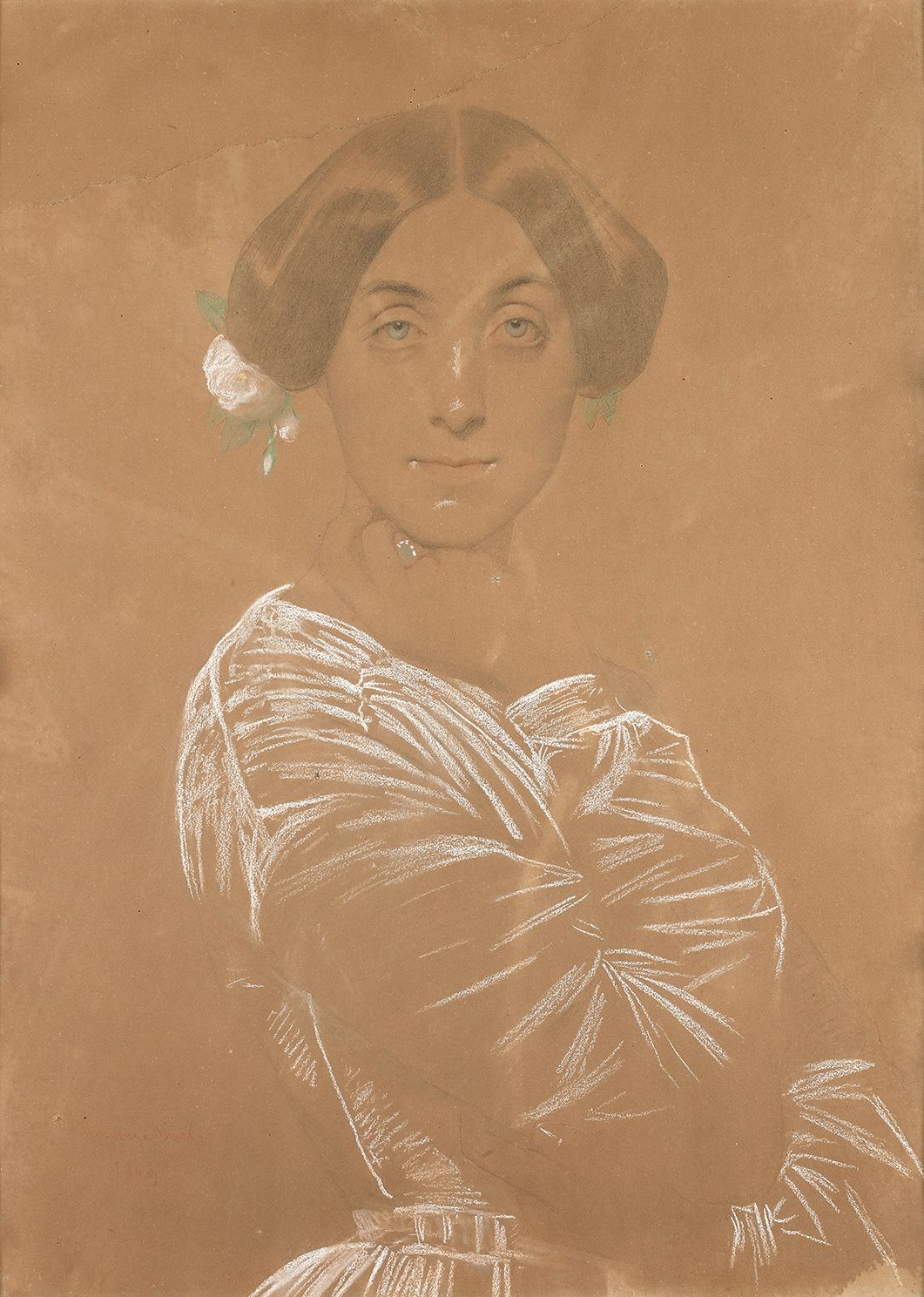 Eugène-Emmanuel AMAURY DUVAL (Montrouge 1808-Paris 1885) 瓦伦丁-德拉贝尔的肖像
粉彩和黑色铅笔线条上的&hellip;