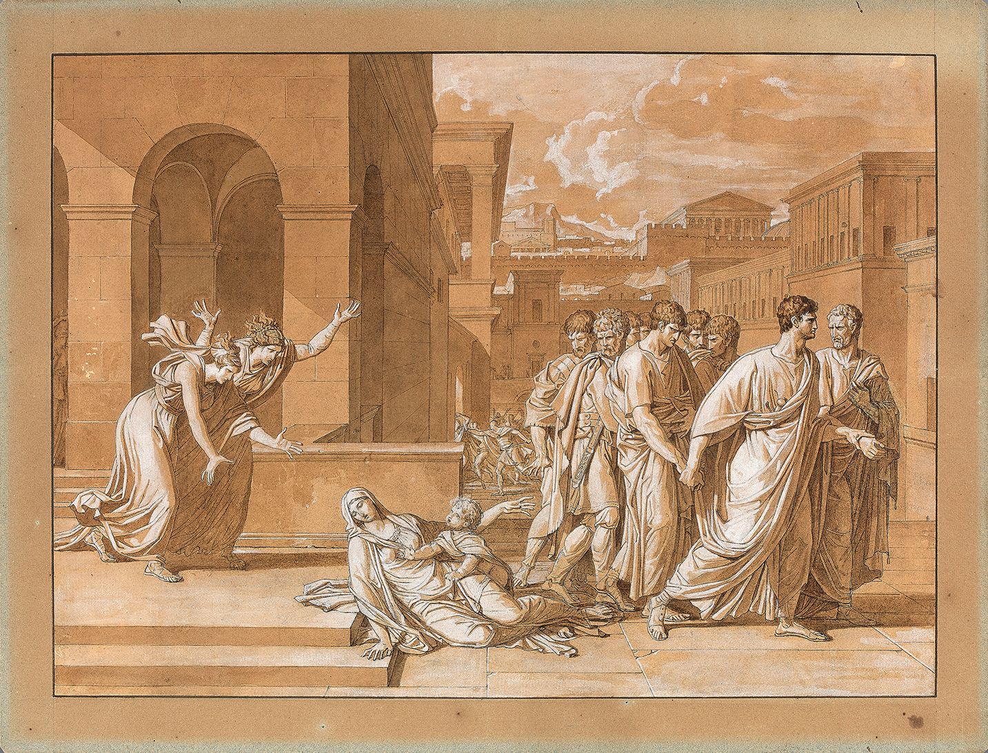 Jean Germain DROUAIS (Paris 1763-Rome 1788) 凯厄斯-格拉丘斯离开他的房子，以平息他在其中丧生的叛乱
钢笔和棕色墨水，&hellip;