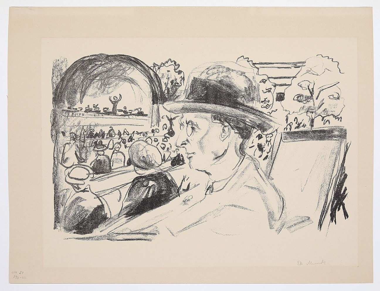 Edvard Munch (1863-1944) Frederik Delius im Wiesbaden
Lithographie sur vélin crè&hellip;