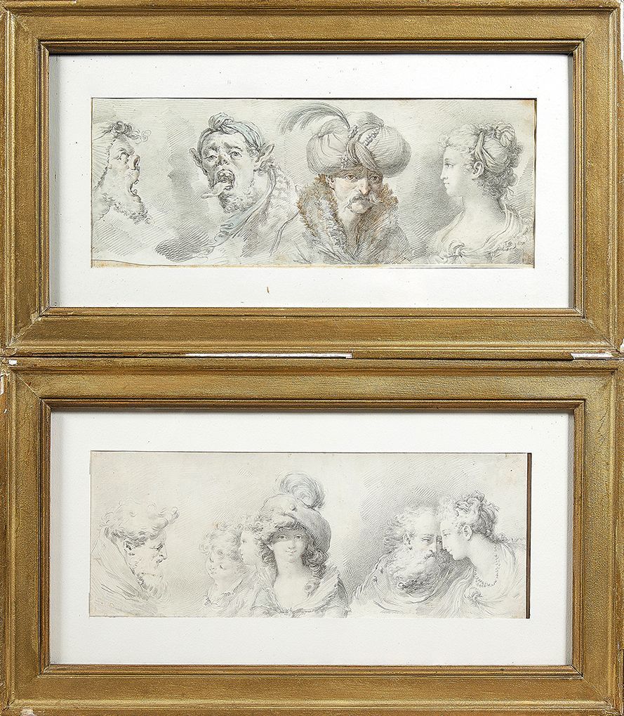 Mauro GANDOLFI (Bologne 1764-1834) Étude de quatre têtes
Étude de six têtes
Pair&hellip;