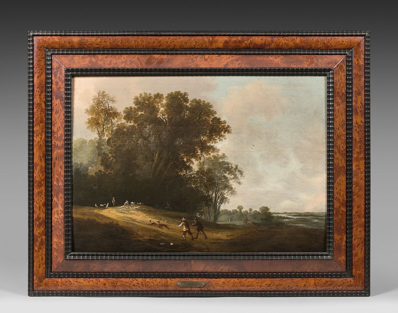 Attribué à Johannes Pietersz. SCHOEFF (1608-1666) 沙丘景观
橡木板，两块板，未镶木板。
41 x 57 cm