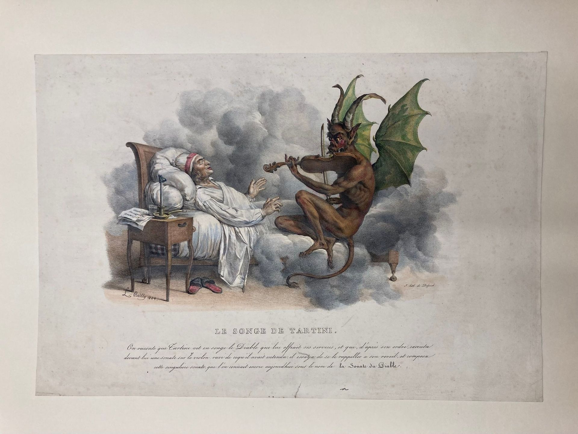Louis Boilly (1761-1845) Le Songe de Tartini
Lithographie mit Farbhöhungen.Sehr &hellip;