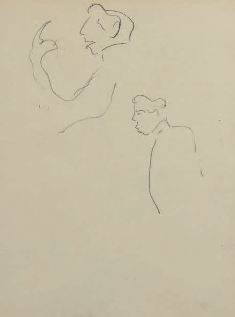 Albert Marquet (1875-1947) 一个人说话的研究
黑色铅笔画。
26.5 x 20 cm