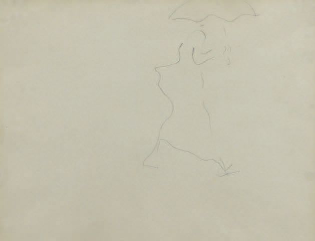Albert Marquet (1875-1947) 打着阳伞的女人
黑色铅笔画。
20 x 26.5 cm