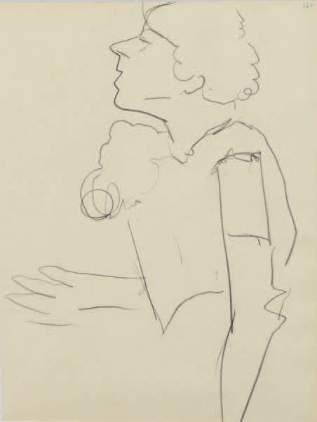 Albert Marquet (1875-1947) 在咖啡馆
黑色铅笔画。
26.5 x 20 cm