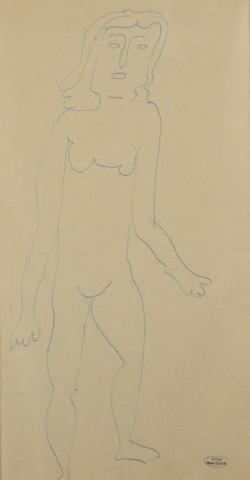 André DERAIN (1880-1954) 站立的裸体
两幅生物图，右下角有工作室的印章。
44 x 23厘米和44 x 27.5厘米