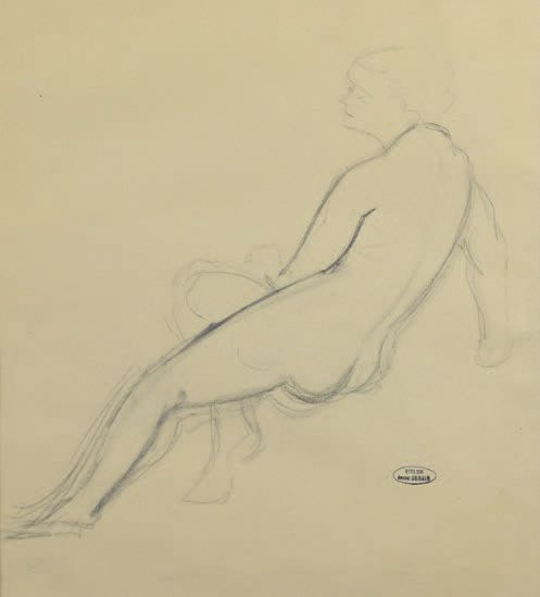 André DERAIN (1880-1954) 坐着的裸体向后倾斜
坐着的裸体面向左边
两幅黑色铅笔画，由工作室盖章，一幅在左下方，另一幅在右下方。
32 x&hellip;