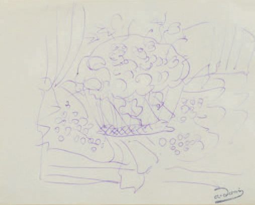 André DERAIN (1880-1954) 橙子静物
葡萄静物
两幅水墨画，右下角签名。
12 x 16 和 13 x 17 厘米
展览：
- André&hellip;