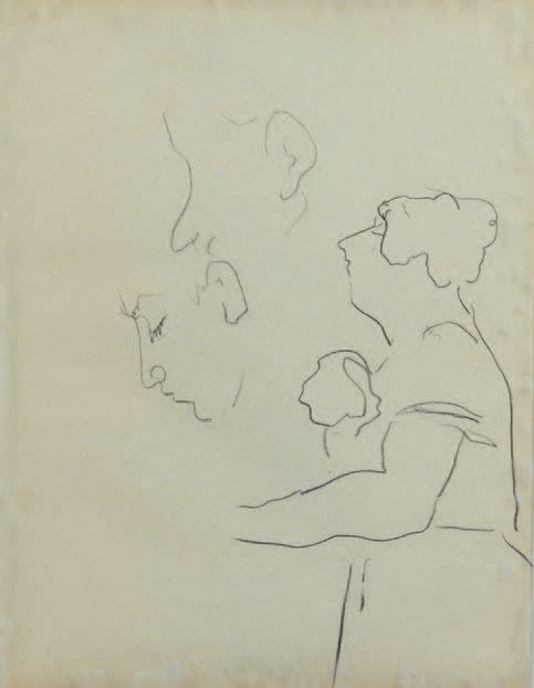 Albert Marquet (1875-1947) 轮廓研究各种
黑色铅笔的双面画。
26.5 x 20 cm