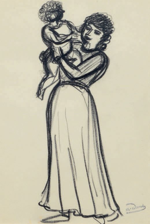 André DERAIN (1880-1954) 母亲和孩子
三幅黑色铅笔画的右下角有签名章。
22 x 15 cm
展览：
- Pour deux: Andr&hellip;