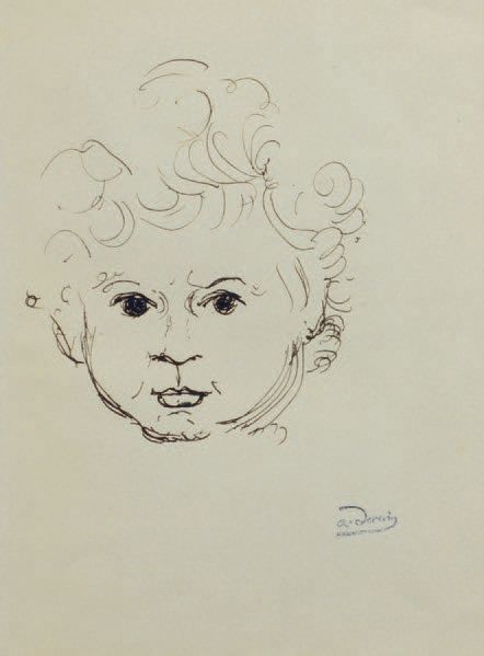 André DERAIN (1880-1954) 波比，各种研究
四幅画，三幅用黑色铅笔，一幅用墨水，在右下方有签名章
26 x 16, 19 x 19, 21&hellip;