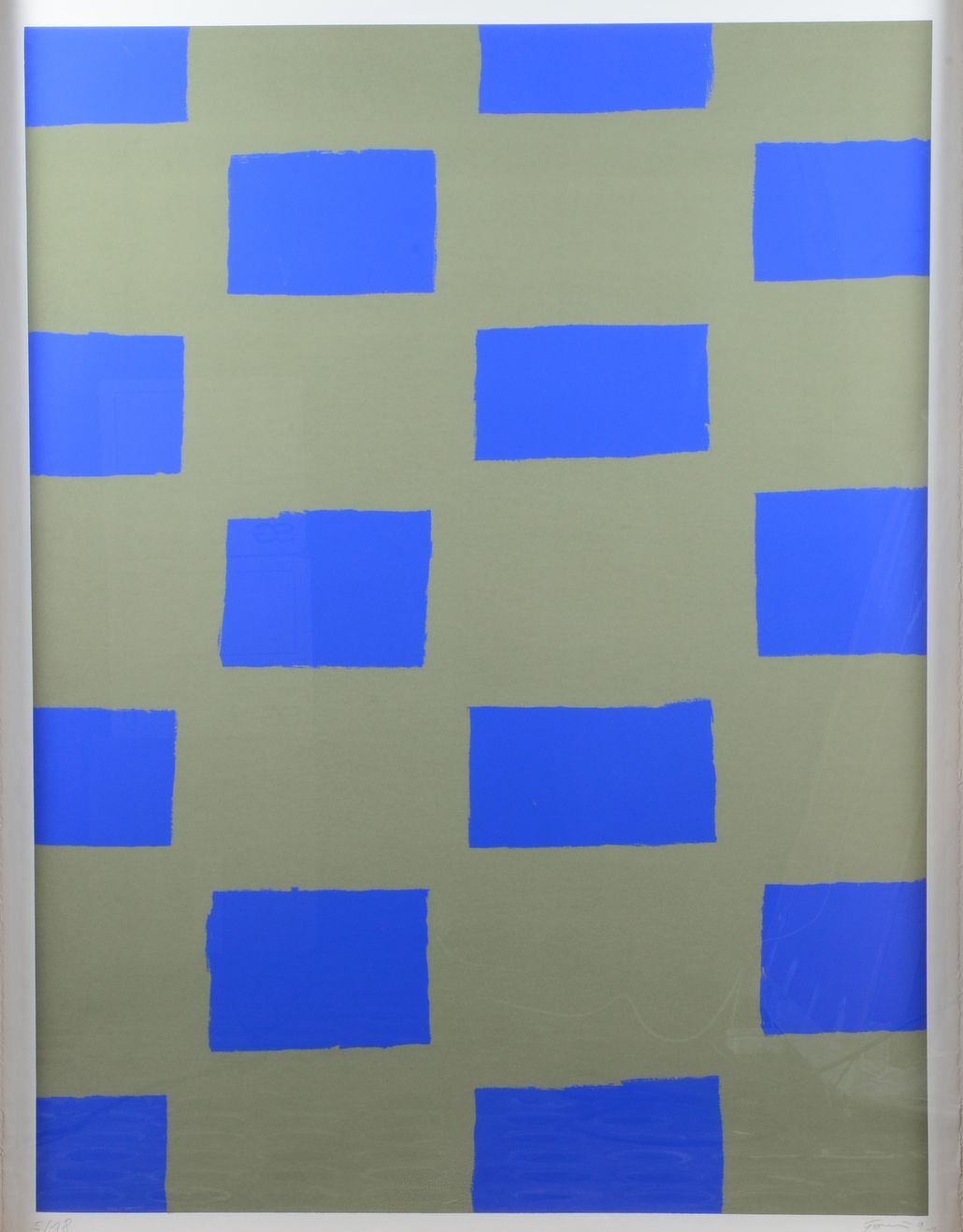 Null Günther FORG (1952 2013) - 无题。- 彩色丝网印刷，有签名和日期1991年，编号5/18。纸张：98 x 125厘米。框架