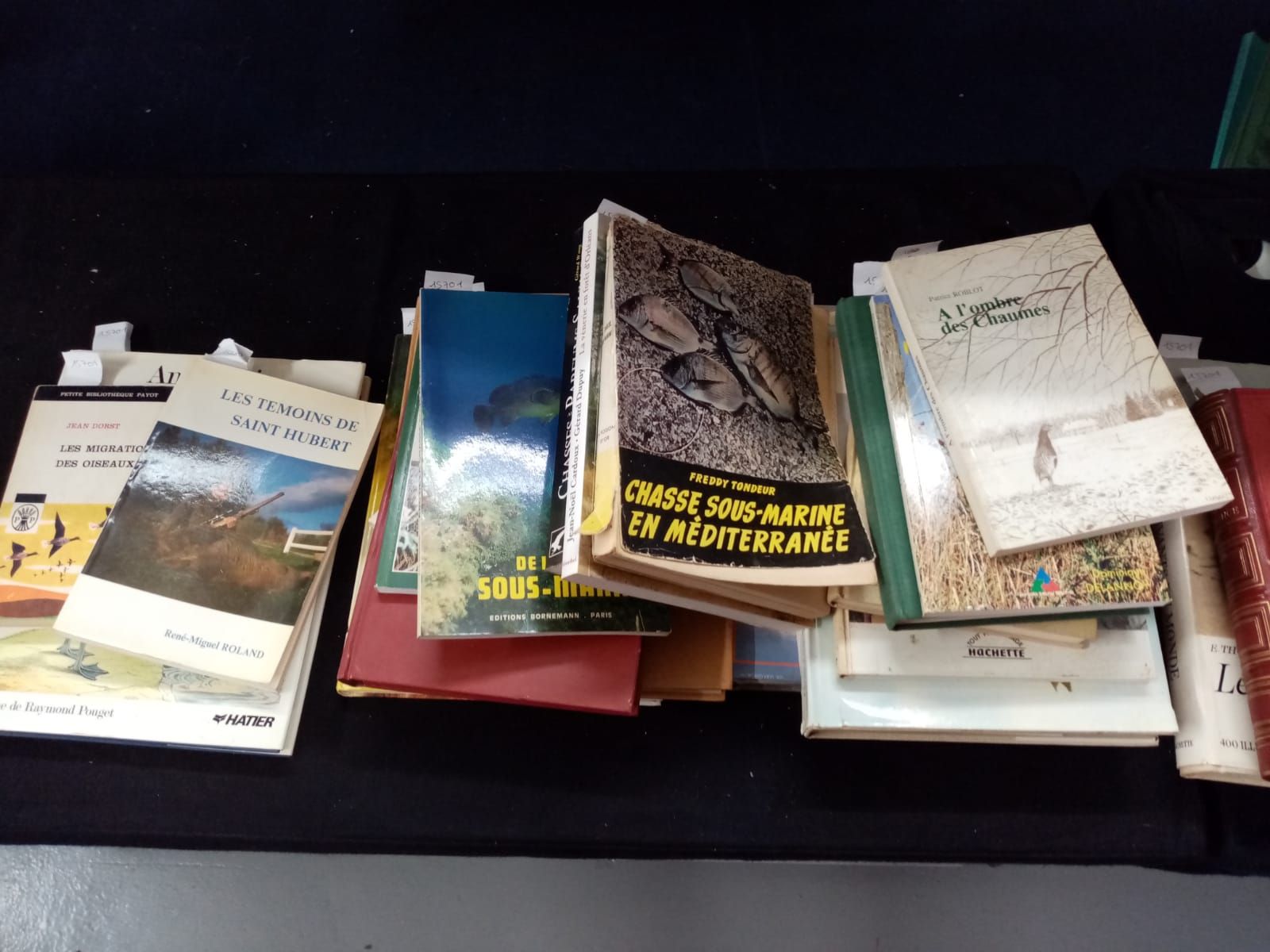 Null Set of 37 miscellaneous books on hunting, fishing, weapons. (Accidents and &hellip;