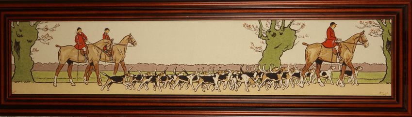 Null Cecil ALDIN. The whip. Engraving in colours. Rare old print framed. Size : &hellip;